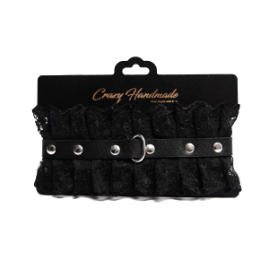 Ошейник "Crazy Hadmade" черное кружево